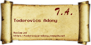 Todorovics Adony névjegykártya